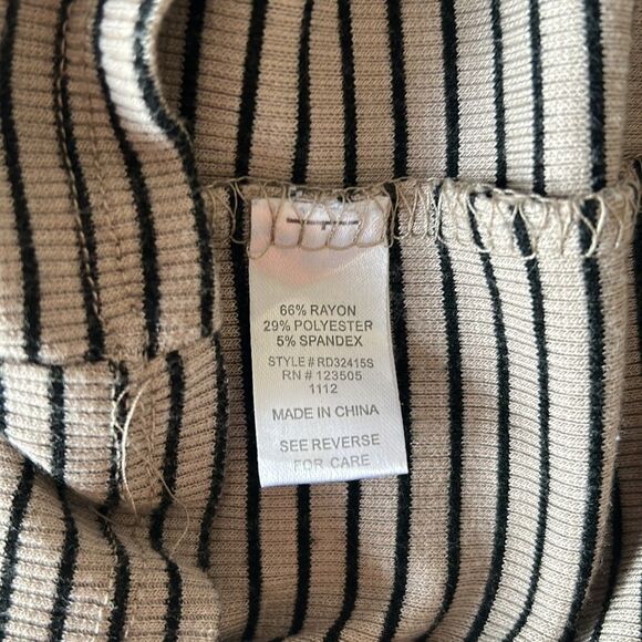 Hearts and Hips brown and tan button up striped dress size small - Picture 8 of 16